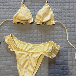 PacSun Yellow Floral Bikini Set